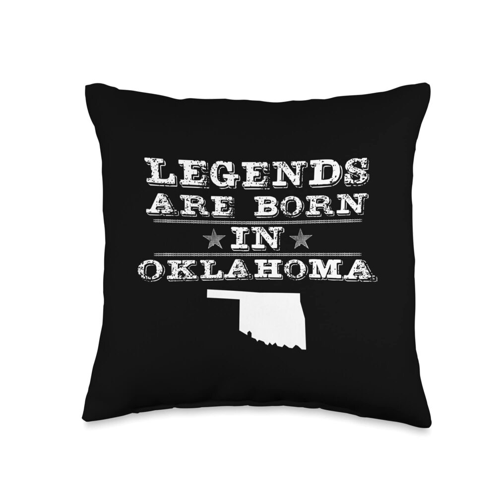 8480 Oklahoma Birthday Vintage USA State Map Throw Pillow